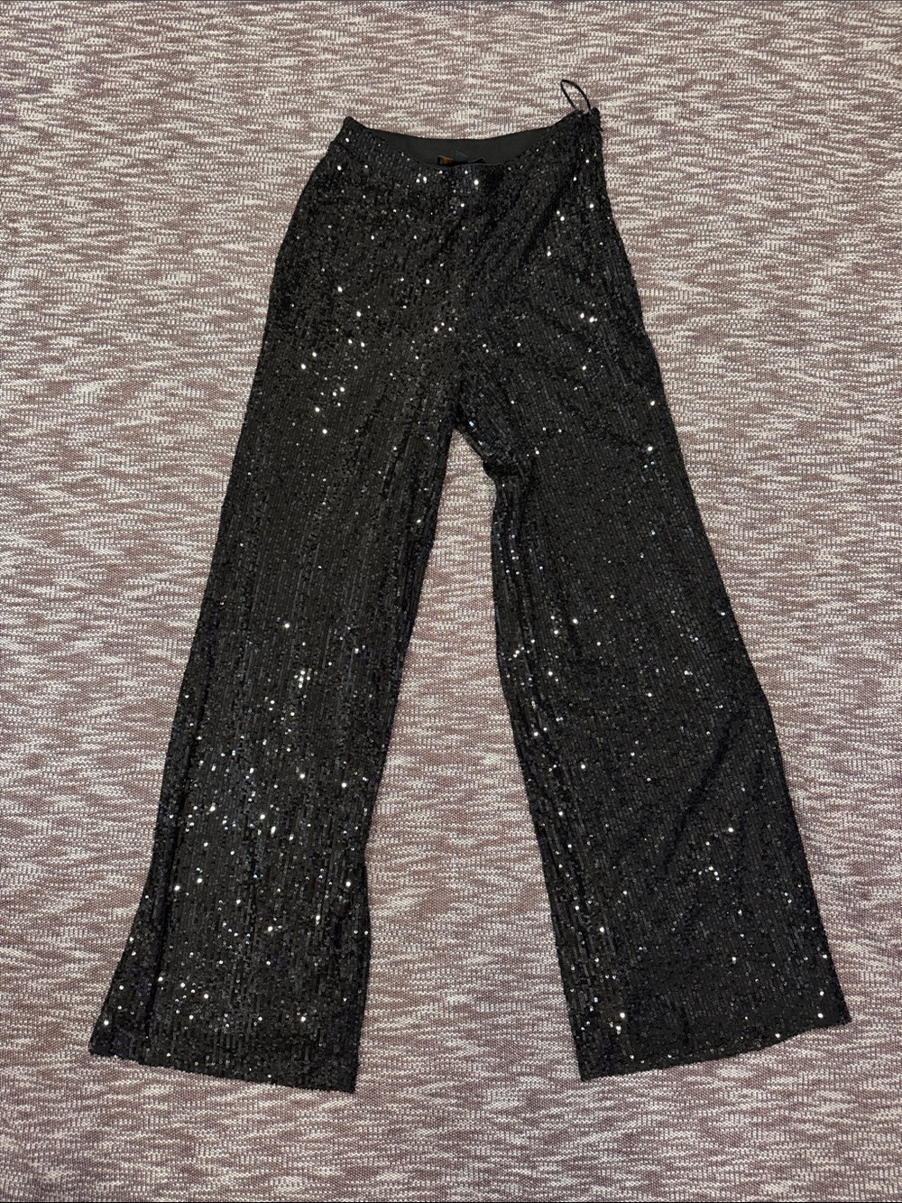 Truth Black Sequin Wide-Leg Trousers